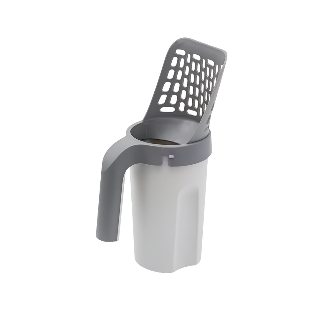 Gray chair with a transparent seat on a white background