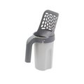Gray chair with a transparent seat on a white background