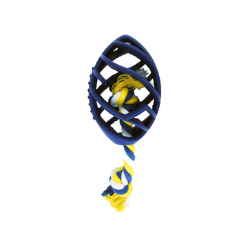 Rubber Football Dog Chew Toy with Tug Rope